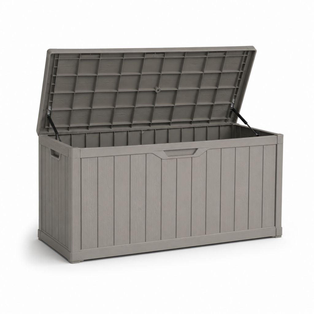 Coffre de jardin en polypropylène gris 570 L 151.7 x 72.5 x 70 cm