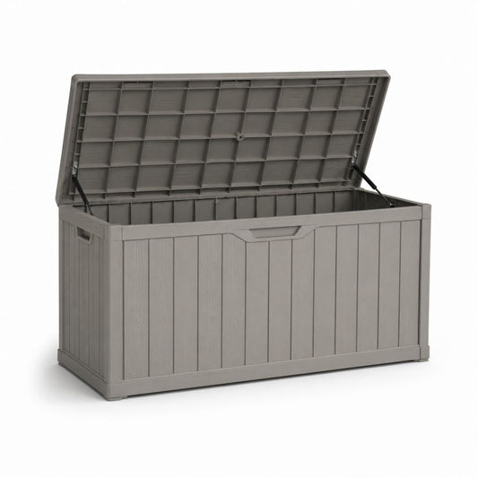 Coffre de jardin en polypropylène gris 570 L 151.7 x 72.5 x 70 cm