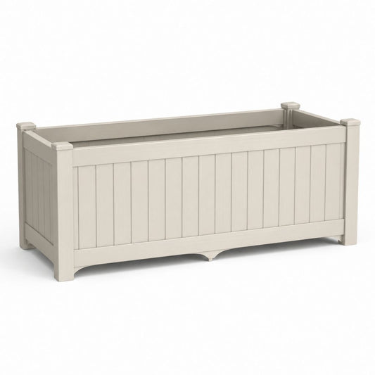 Jardinière rectangulaire en polypropylène beige 80 x 40 x 40 cm