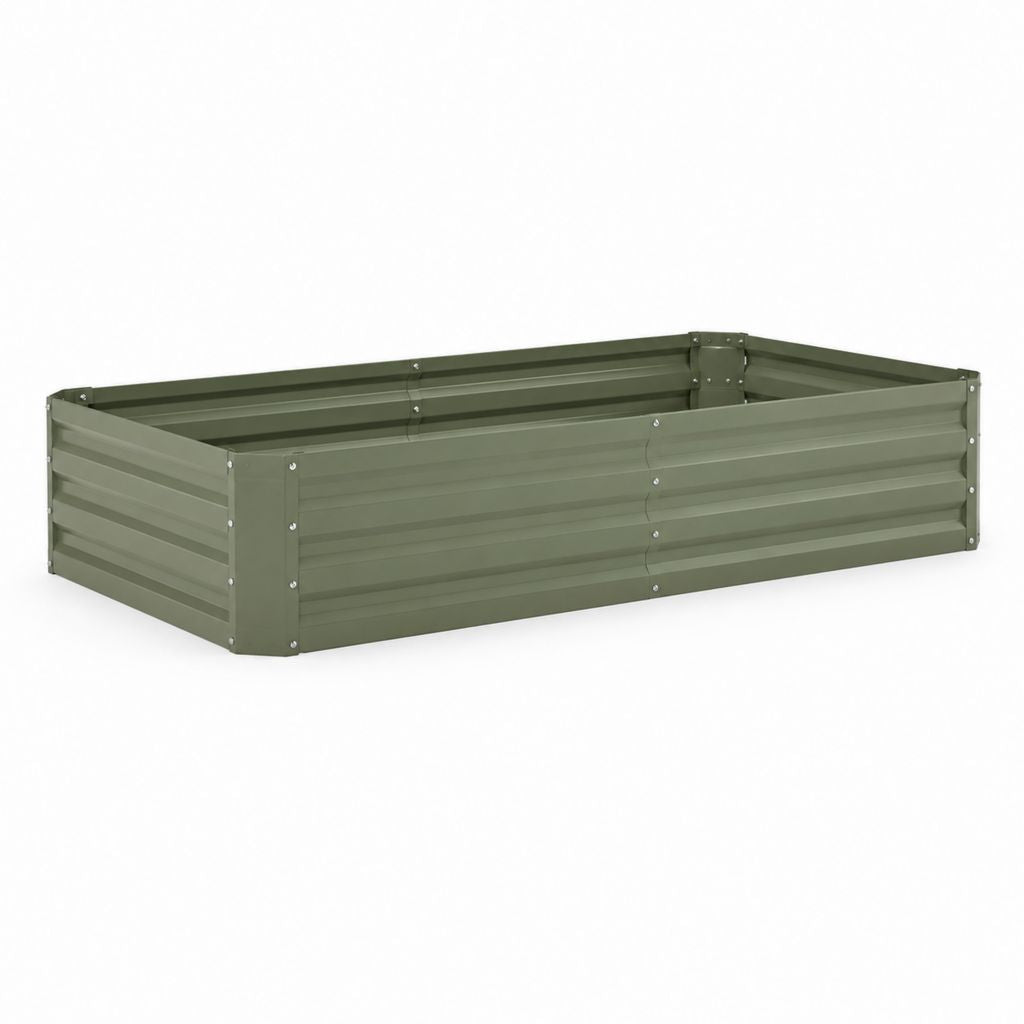 Jardinière surélevée rectangulaire verte en acier galvanisé 240 x 80 x 40 cm