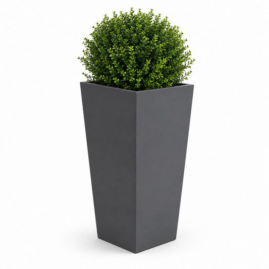 Pot de fleurs haut carré anthracite en polypropylène 30 x 30 x 60 cm