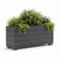 Jardinière sur pieds rectangulaire anthracite en polypropylène 120 x 40 x 45 cm