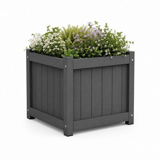 Jardinière carrée anthracite en polypropylène 40 x 40 x 40 cm